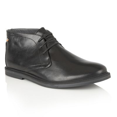Frank Wright Black Leather 'Bath' lace up mens boots
